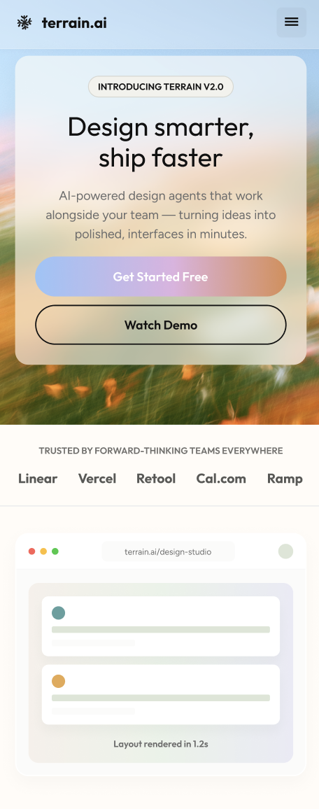 Finished site on mobile
