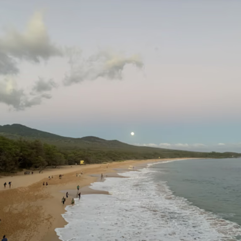 Maui beach at dusk